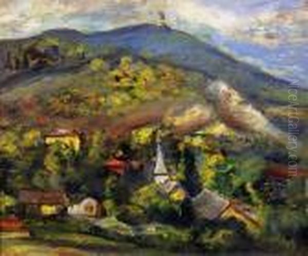 Hill Janos Oil Painting by Bela Ivanyi Grunwald