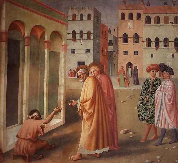 Saint Peter Heals a Cripple 1424-25 Oil Painting by Tommaso Masolino (da Panicale)