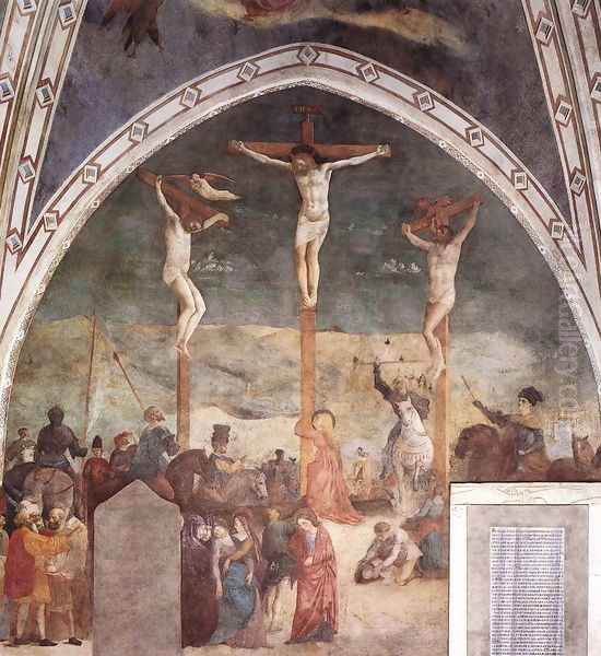 Crucifixion 1428-30 Oil Painting by Tommaso Masolino (da Panicale)