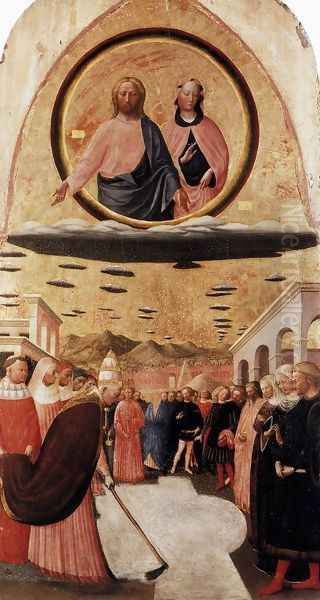 Founding of S. Maria Maggiore 1420s Oil Painting by Tommaso Masolino (da Panicale)