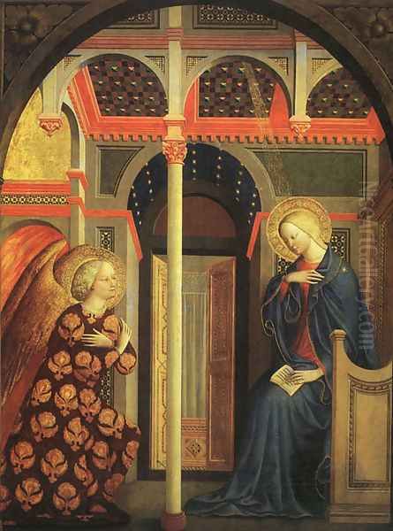 The Annunciation 1425-30 Oil Painting by Tommaso Masolino (da Panicale)