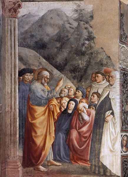 St Peter Preaching 1426-27 Oil Painting by Tommaso Masolino (da Panicale)