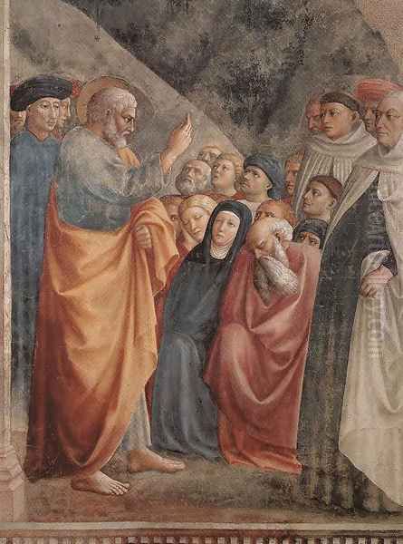 St Peter Preaching Oil Painting by Tommaso Masolino (da Panicale)