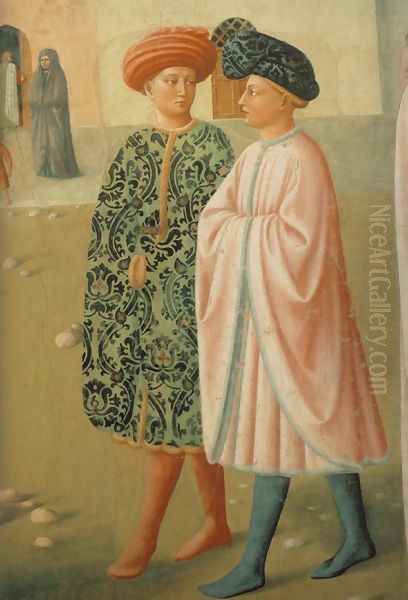 The Healing of the Cripple and Raising of Tabitha Oil Painting by Tommaso Masolino (da Panicale)