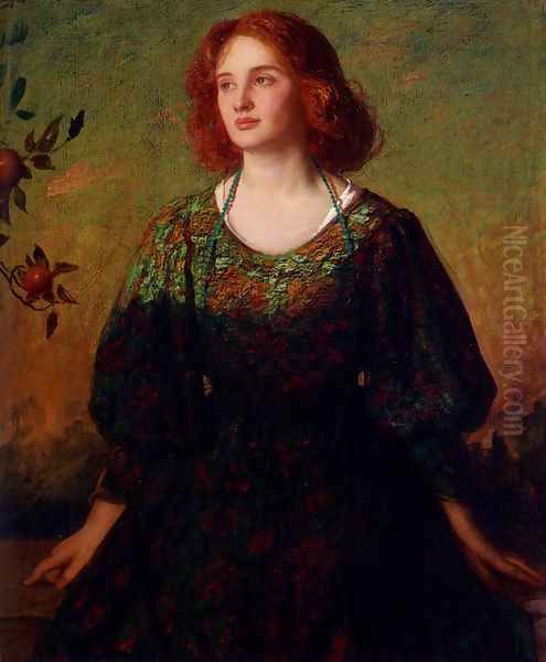 Portrait Of A Lady Oil Painting by Thomas E. Mostyn