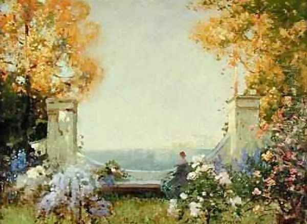 The Old Gate Oil Painting by Thomas E. Mostyn