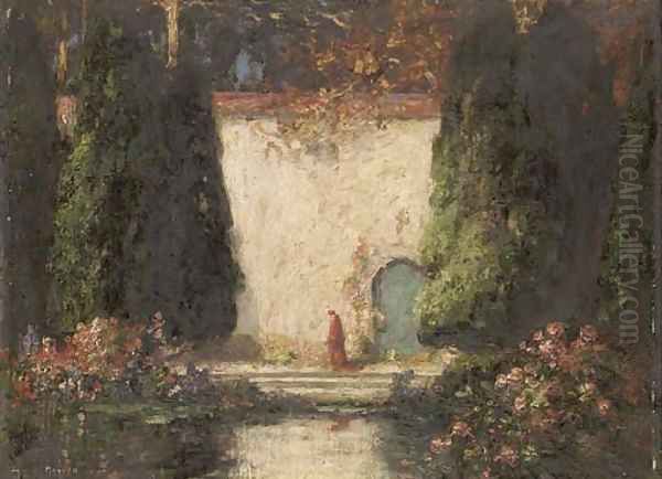 The Cardinal's garden Oil Painting by Thomas E. Mostyn