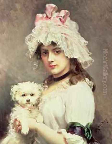 Girl with a Lap Dog by Federico de Madrazo y Kuntz