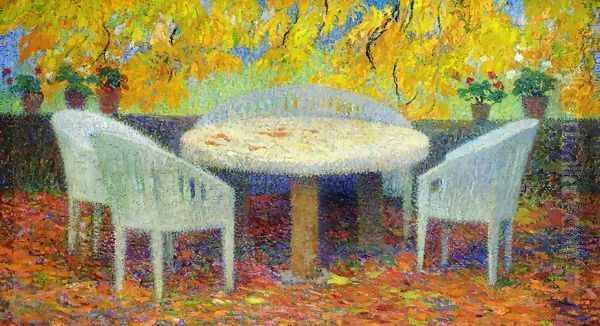 Under the Large Chestnut Tree at Marquayrol Oil Painting by Henri Martin