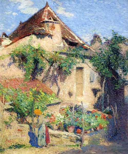 House and Garden at Saint-Cirq-Lapopie Oil Painting by Henri Martin