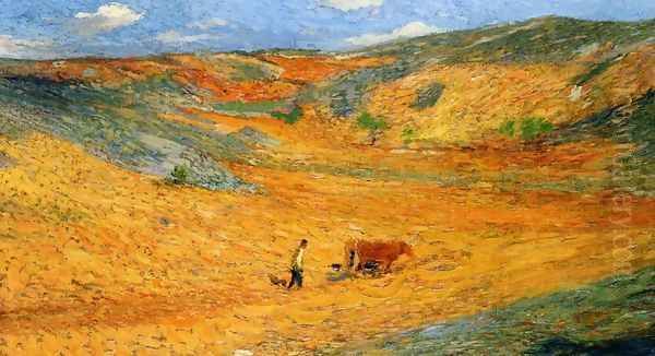 Laboureur au Fond d'une Combe Oil Painting by Henri Martin