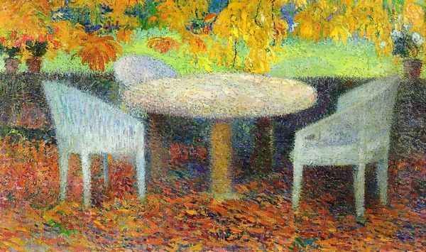 The Large Stone Table under the Chestnut Street at Marquayrol Oil Painting by Henri Martin