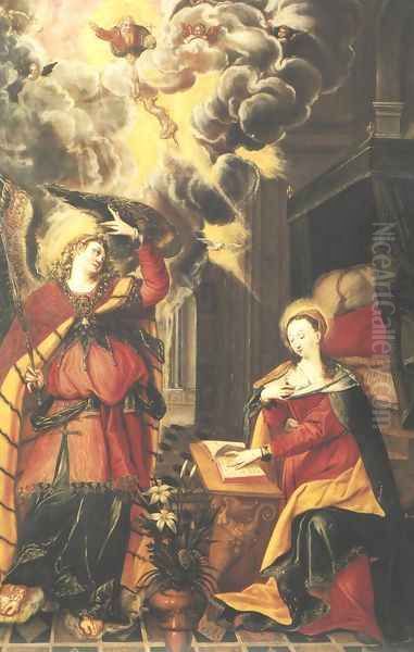 Annunciation Oil Painting by Jakob Mertens