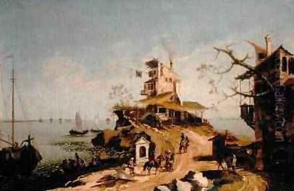 A Capriccio of the Venetian Lagoon Oil Painting by Michele Marieschi