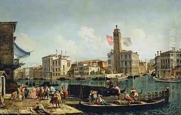 The Canal Grande and S Geremia Venice Oil Painting by Michele Marieschi