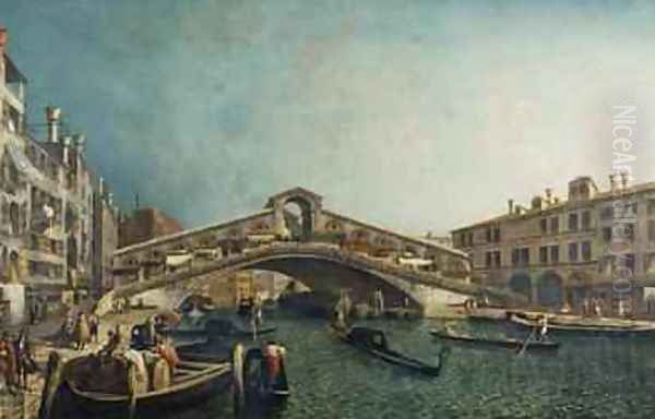 The Rialto Bridge Venice 2 Oil Painting by Michele Marieschi