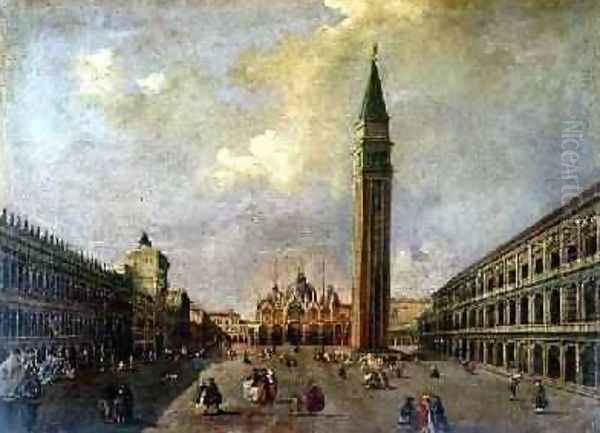 St Marks Square with the Campanile Oil Painting by Michele Marieschi