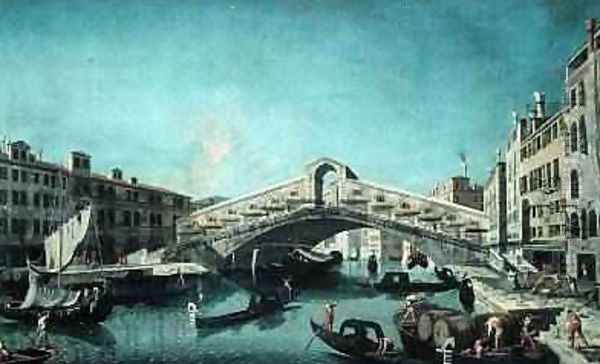 The Rialto Bridge Venice Oil Painting by Michele Marieschi