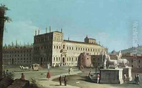 View of the Palazzo del Quirinale Rome Oil Painting by Michele Marieschi