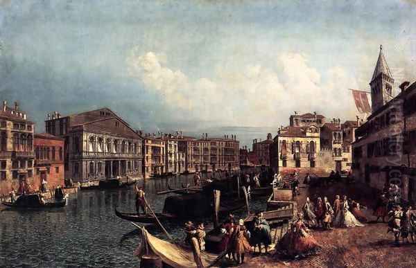 The Grand Canal with the Ca' Rezzonico and the Campo San Samuele Oil Painting by Michele Marieschi