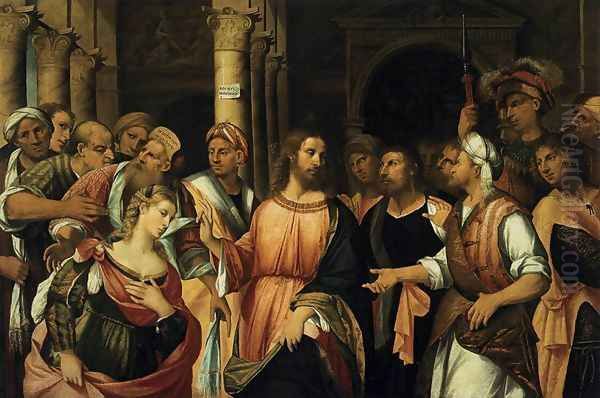 Christ and the Adulteress c. 1525 Oil Painting by Rocco Marconi