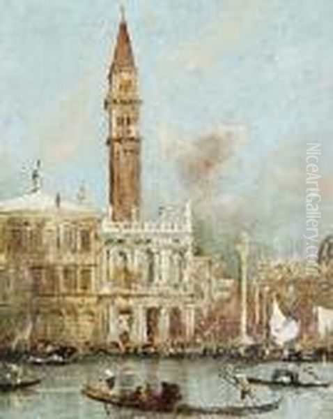 The Piazzetta, Venice, With The Campanile Oil Painting by Francesco Guardi