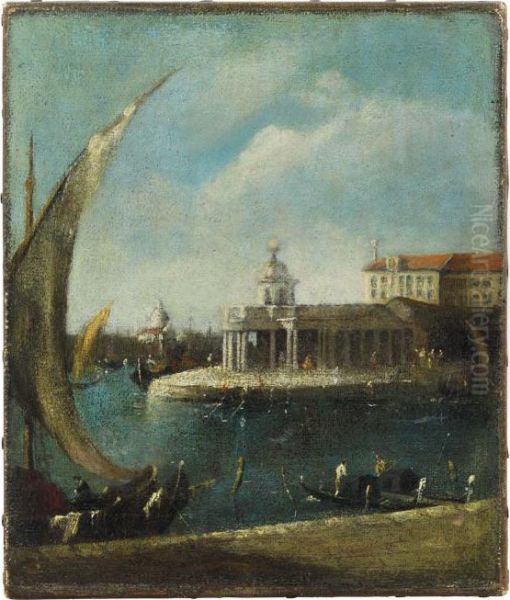 The Punta Della Dogana, Venice, The Giudecca And The Redentore Beyond Oil Painting by Francesco Guardi