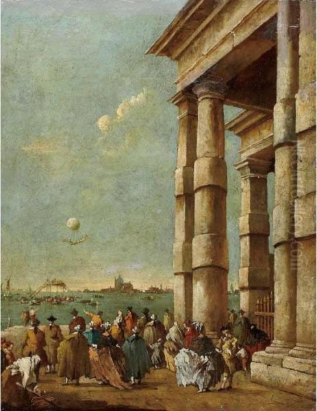 The Ascent Of A Balloon Over The Bacino San Marco, Venice Oil Painting by Francesco Guardi