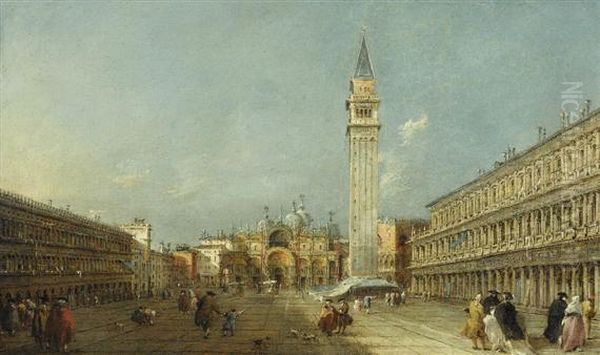 Piazza San Marco With View Over Towards The Basilica Oil Painting by Francesco Guardi