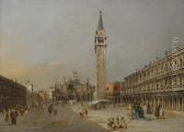 The Piazza San Marco With The Basilica And Campanile Oil Painting by Francesco Guardi