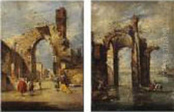 Capricci Architettonici Oil Painting by Francesco Guardi