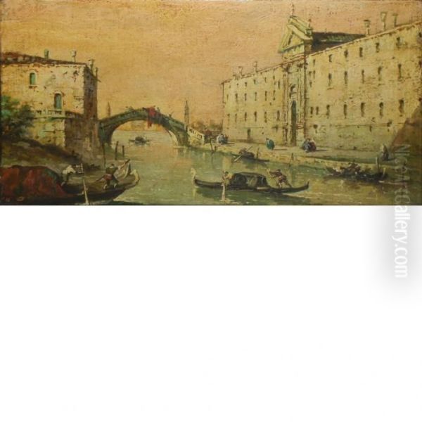 Views Of Venetian Canals Oil Painting by Francesco Guardi