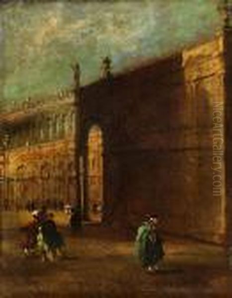 Piazza Di San Marco Mitfigurenstaffage Oil Painting by Francesco Guardi