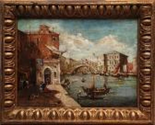 Reale To Bridge In Venice Oil Painting by Francesco Guardi