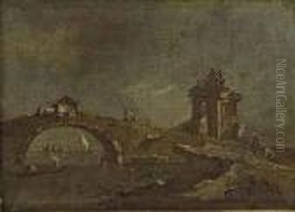 Pont Sur La Lagune Oil Painting by Francesco Guardi