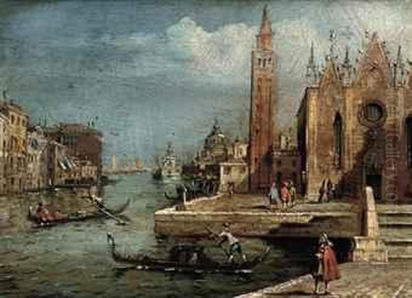 The Grand Canal, Venice, Looking East With The Scuola Della Carita Oil Painting by Francesco Guardi