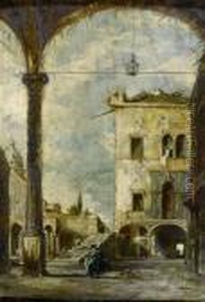 Street View Of Venice Oil Painting by Francesco Guardi