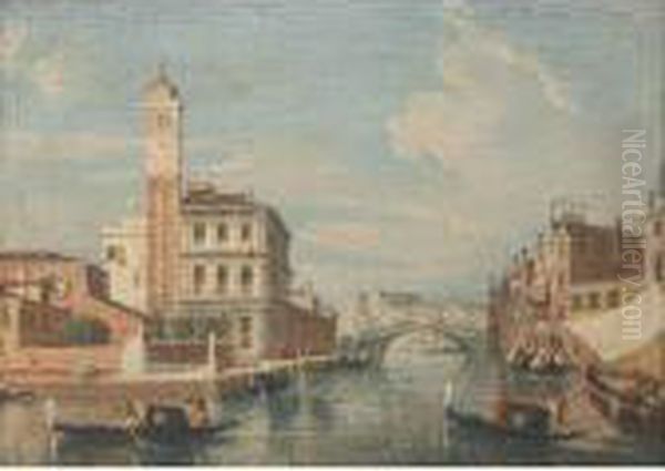 The Ponte Delle Guglie And The Church Of San Geremia Oil Painting by Francesco Guardi