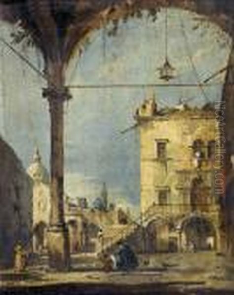 Ansicht Von Venedig Oil Painting by Francesco Guardi