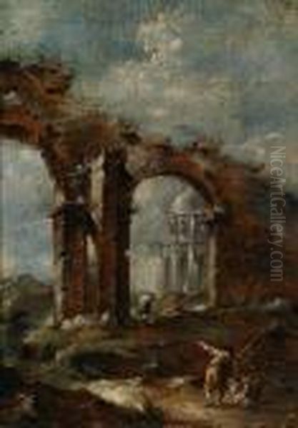 Capriccio Architettonico Con Figure Oil Painting by Francesco Guardi