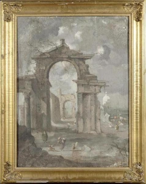 Landscape With Ruins Oil Painting by Francesco Guardi