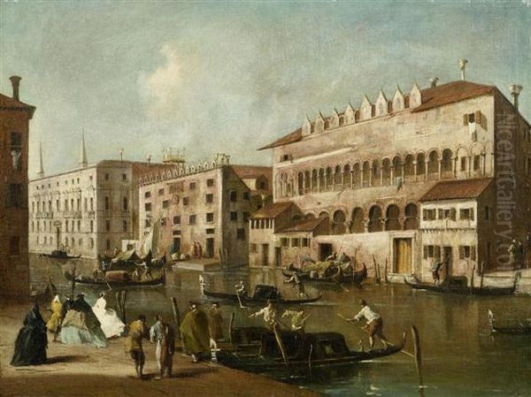 The Grand
Canal With View Over The Fondaco Dei Turchi Oil Painting by Francesco Guardi