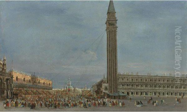 The Festival Of Giovedi Grasso In The Piazzetta, Venice Oil Painting by Francesco Guardi