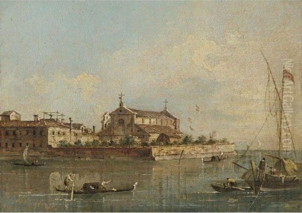 View Of The Island Of San Lazzaro, Venice Oil Painting by Francesco Guardi