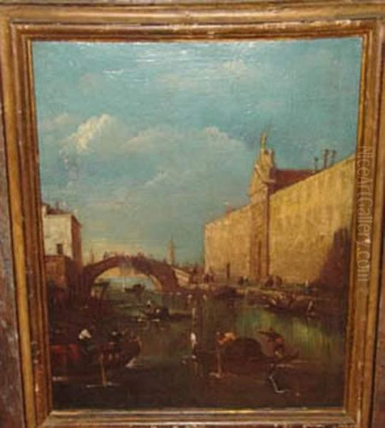 Venice Canal Scene Oil Painting by Francesco Guardi