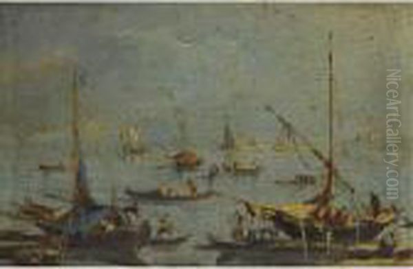 Venice, A Capriccio View Of The Lagoon Oil Painting by Francesco Guardi