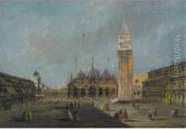 Venice, A View Of The Piazza San Marco Oil Painting by Francesco Guardi