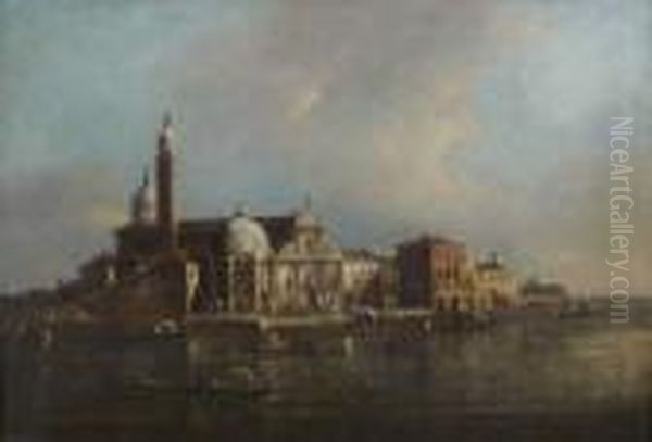 Vue De L'isola Di San Michele Pres De Murano Oil Painting by Francesco Guardi