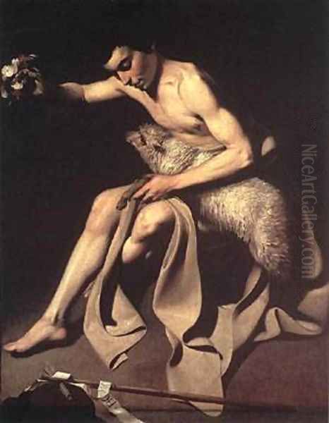 St John the Baptist Oil Painting by Michelangelo Merisi Da Caravaggio