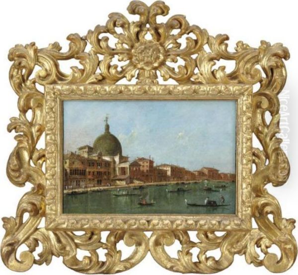 Venezia, Veduta Del Canal Grande Con La Chiesa Di San Simeonepiccolo Oil Painting by Francesco Guardi